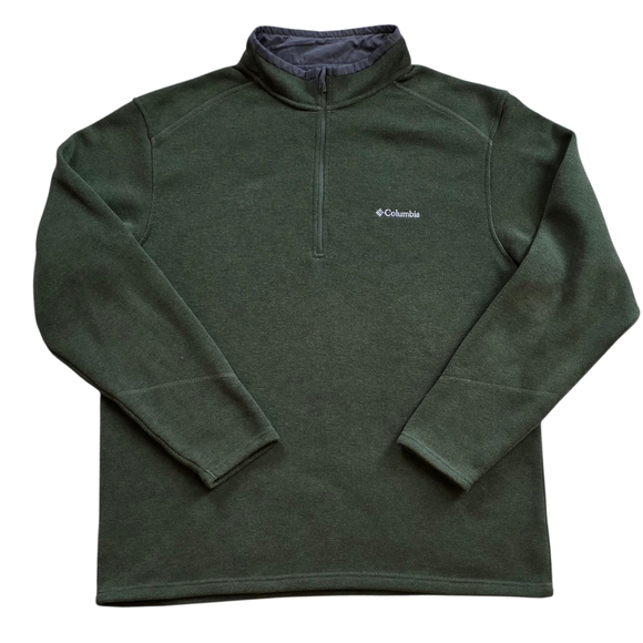 Columbia Other - Columbia XL Dark Green Quarter Zip Heavy Fleece Pullover Sweater Extra Large